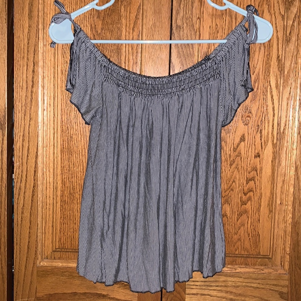 Soft & Sexy Off The Shoulder Flowy Striped Top
